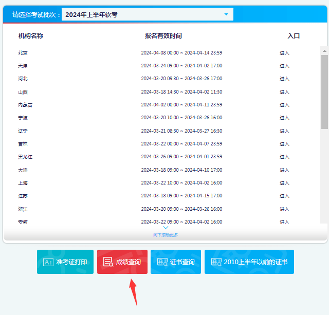 软考成绩查询